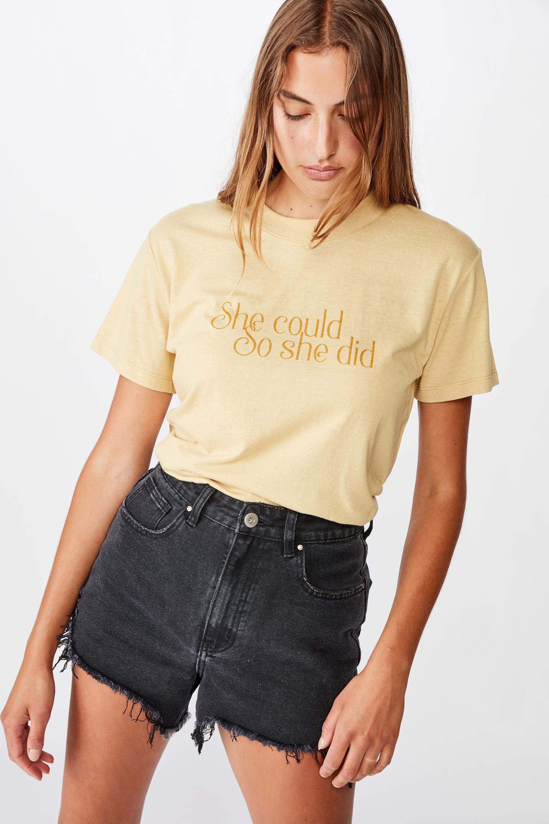 Classic slogan t shirt she did - new heat Cotton On T-Shirts, Vests ...