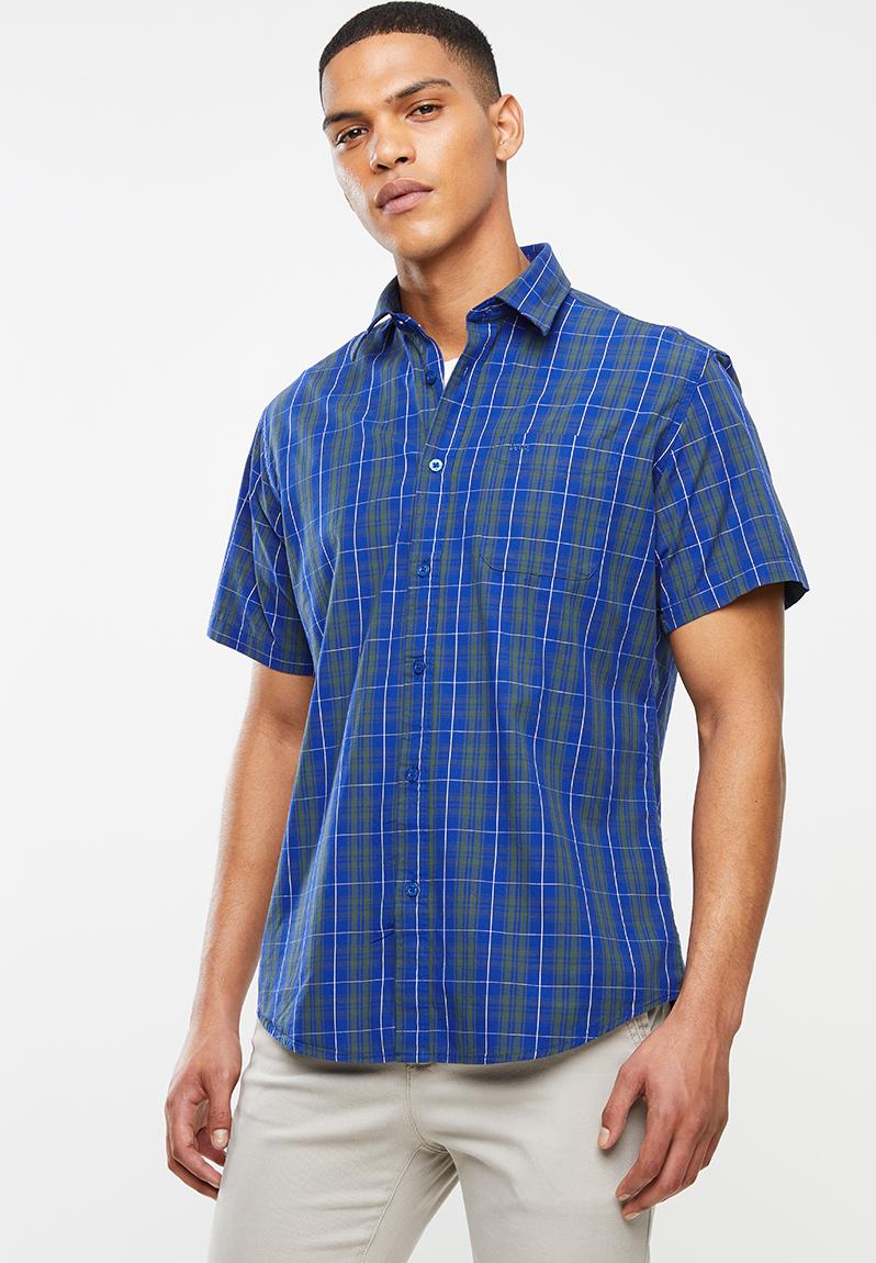 Check short sleeve shirt - teal/navy JEEP Shirts | Superbalist.com