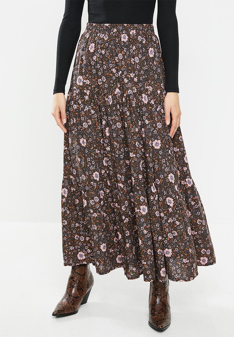 Jasmine maxi skirt - jordyn floral - raven Cotton On Skirts ...