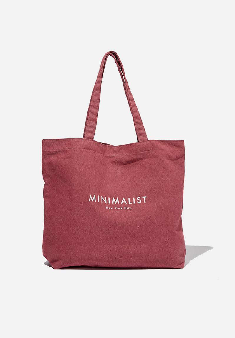 Minimalist washed tote - wine Rubi Bags & Purses | Superbalist.com