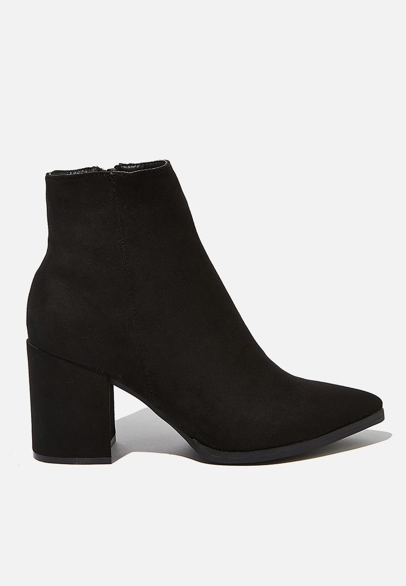 Amina heeled dress boot - black micro Cotton On Boots | Superbalist.com