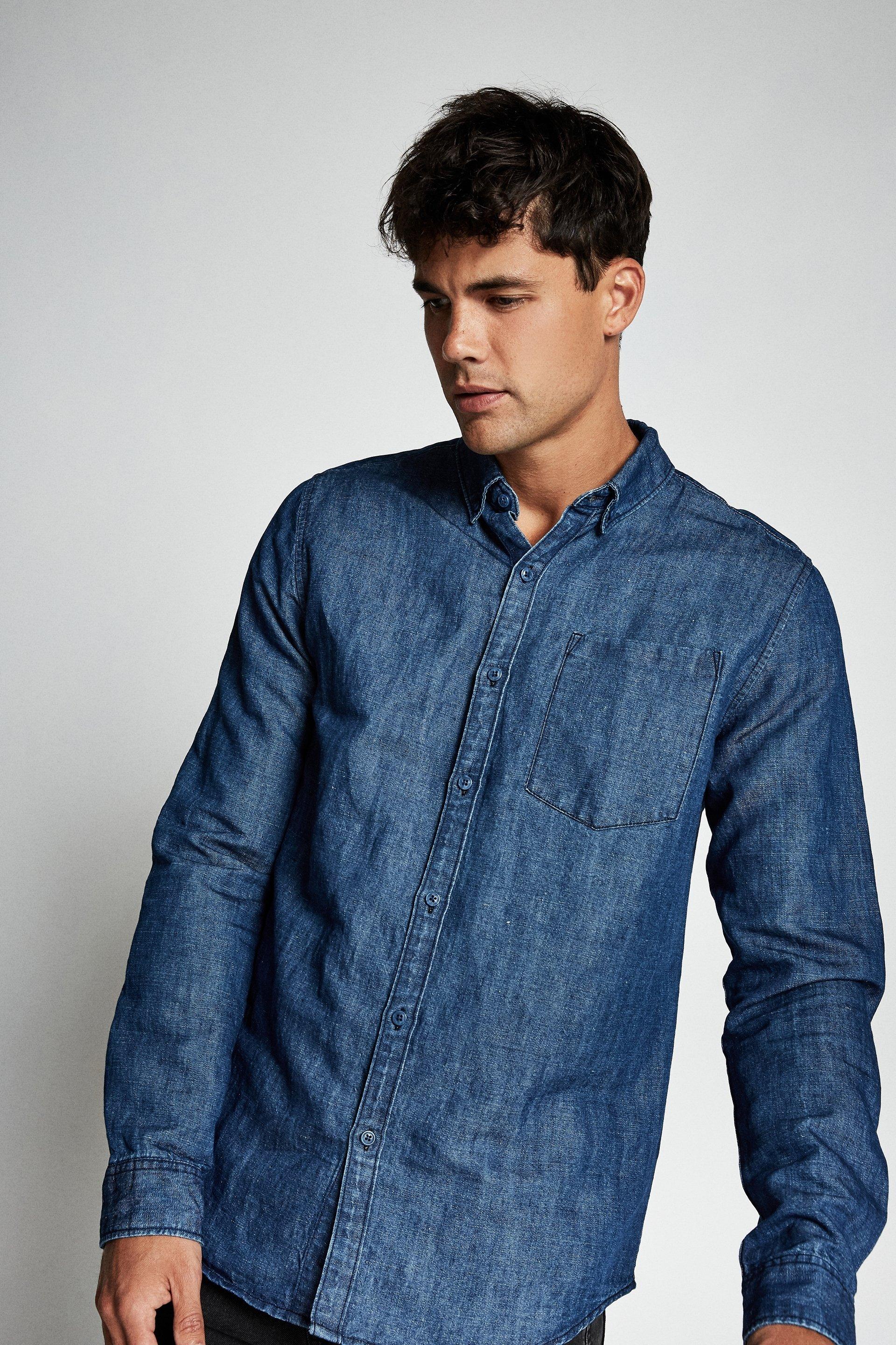 Premium Denim Linen Shirt Dark Indigo Cotton On Shirts Superbalist