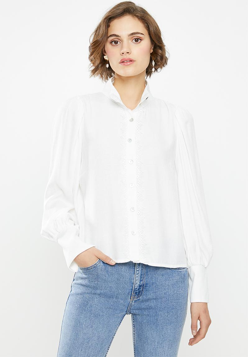 High neck shirt - white Glamorous Shirts | Superbalist.com