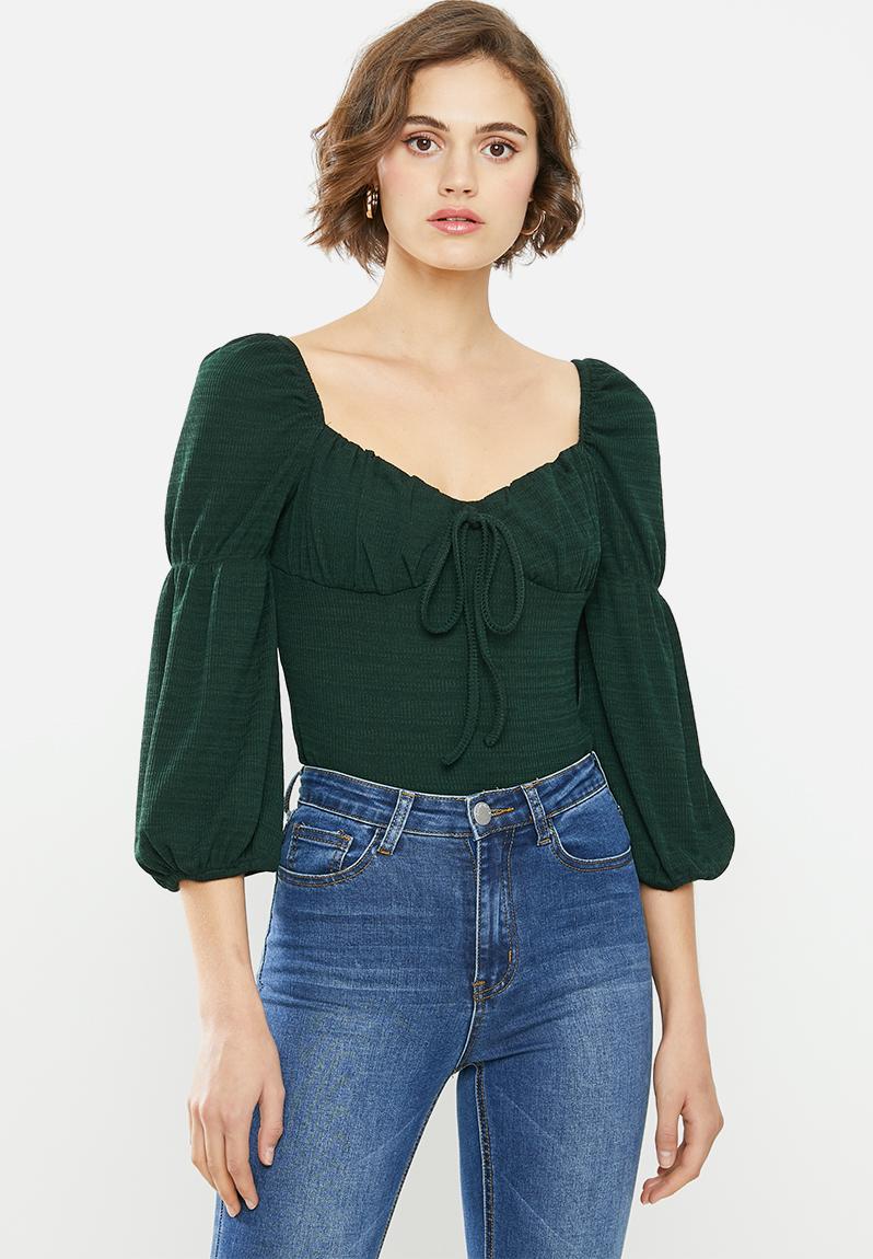 V neck blouse - dark green Glamorous Blouses | Superbalist.com