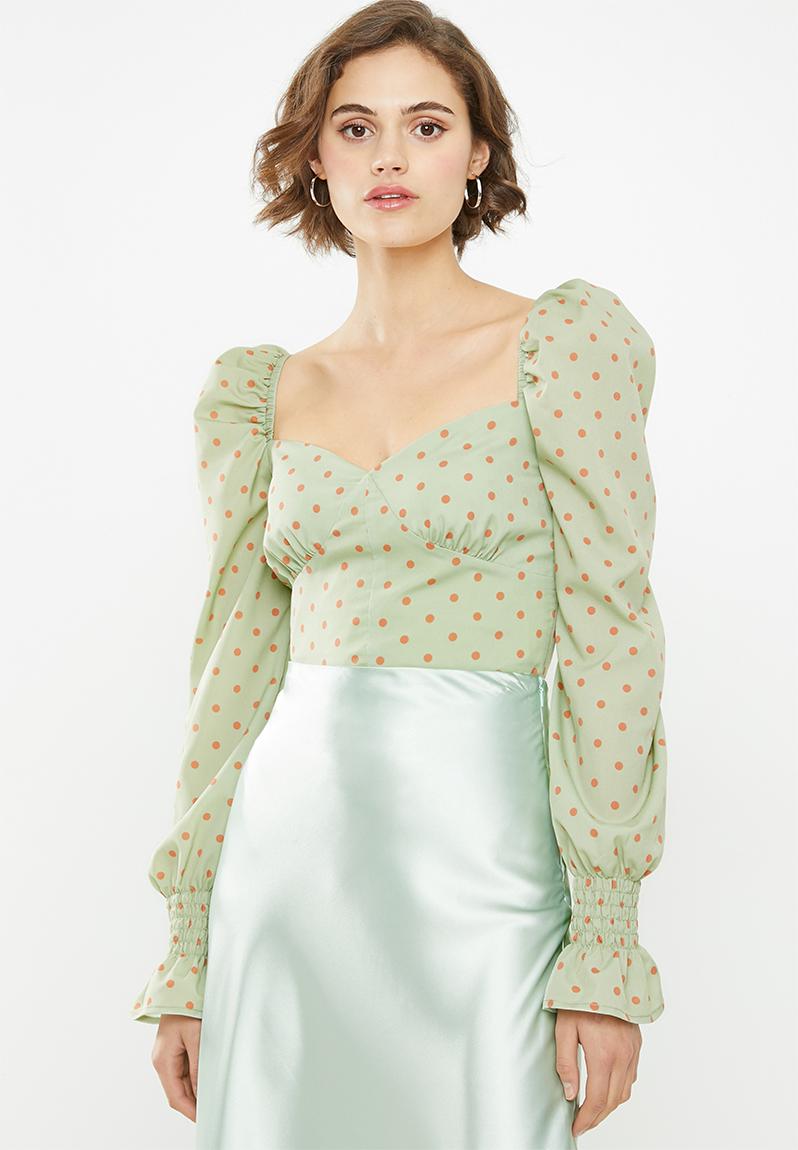 Puff sleeve blouse - green Glamorous Blouses | Superbalist.com