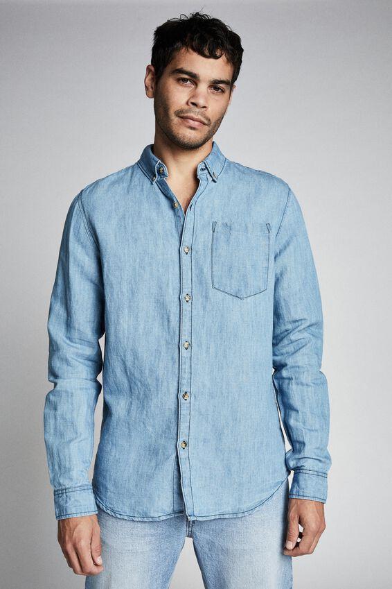 Premium denim linen shirt - light indigo Cotton On Shirts | Superbalist.com