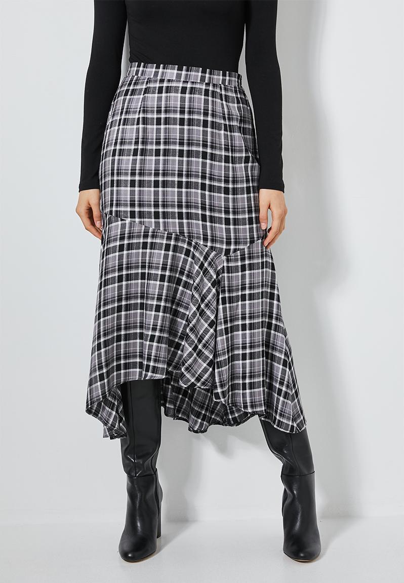 Check midi skirt - black & white Superbalist Skirts | Superbalist.com