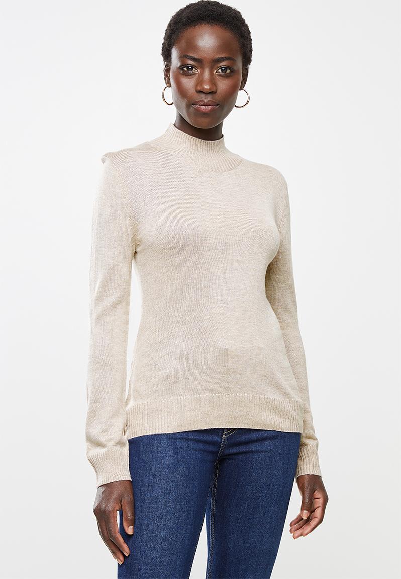 Basic knit polo-neck - beige edit Knitwear | Superbalist.com