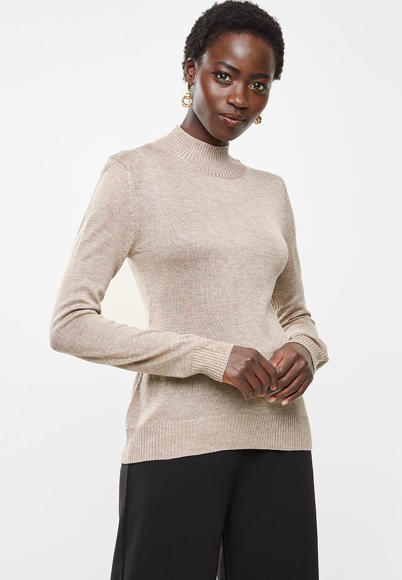 Basic knit polo-neck - taupe edit Knitwear | Superbalist.com