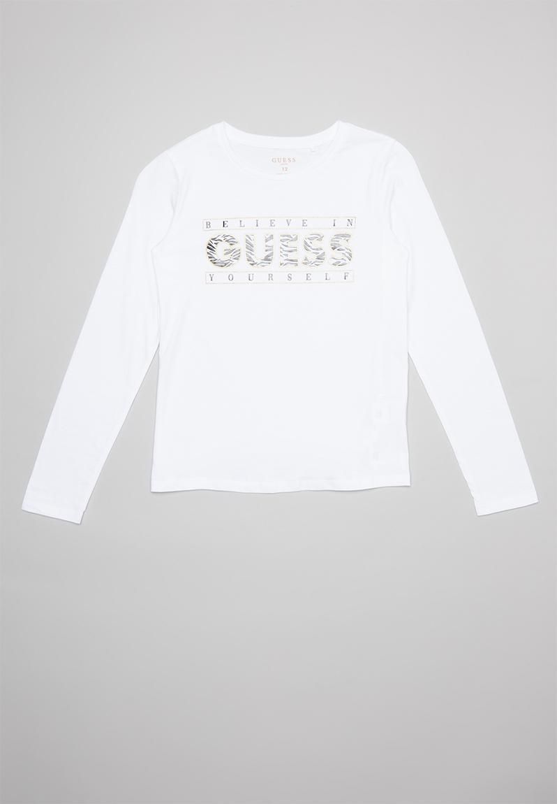 guess white long sleeve