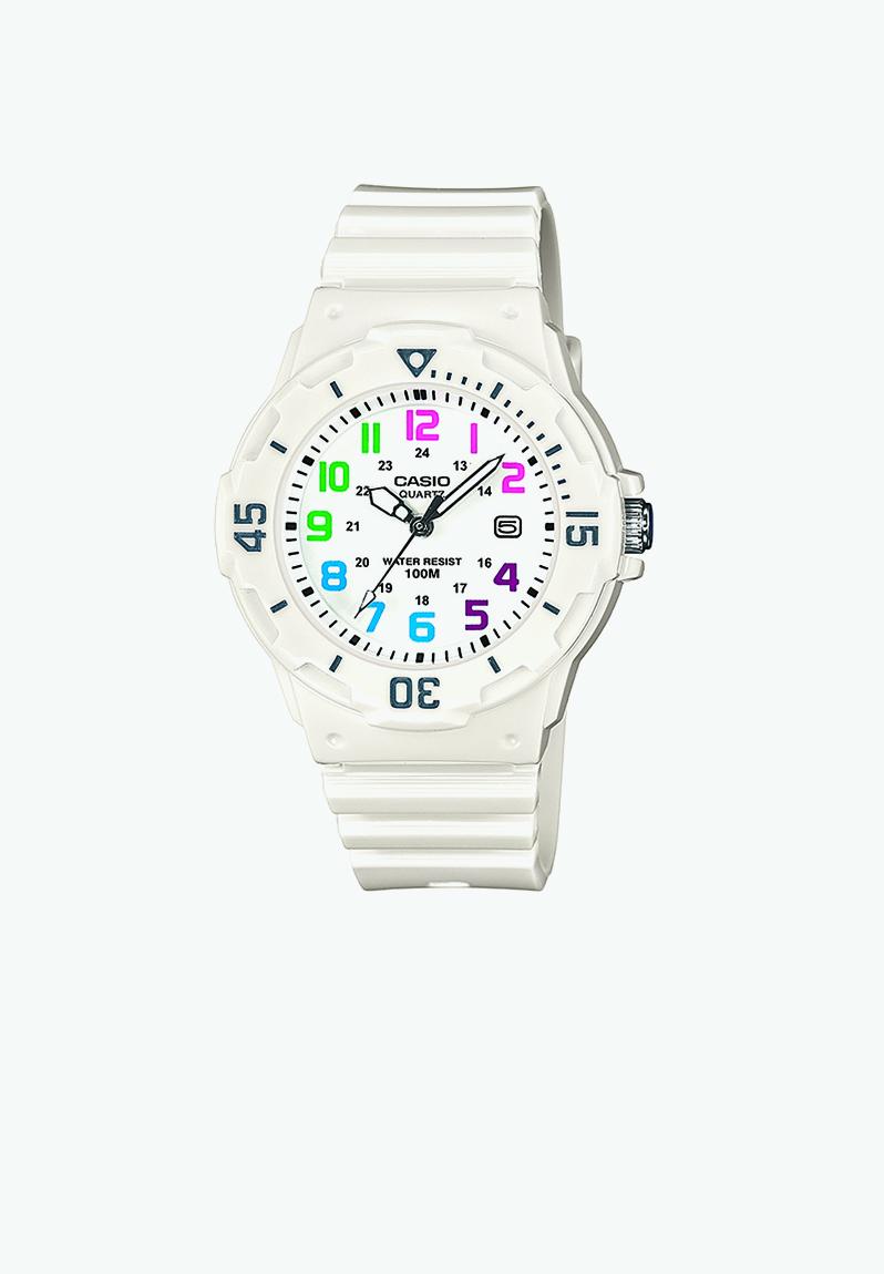 white casio watch