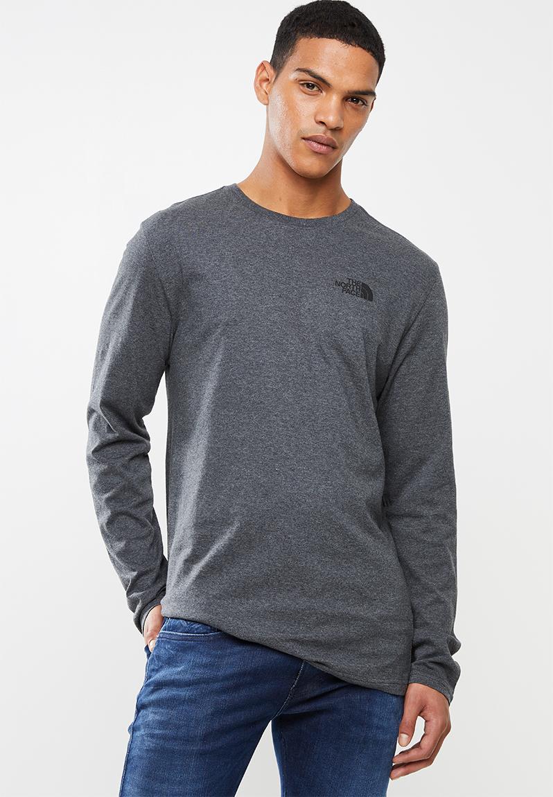 Download Red box long sleeve tee - tnf medium grey heather The ...