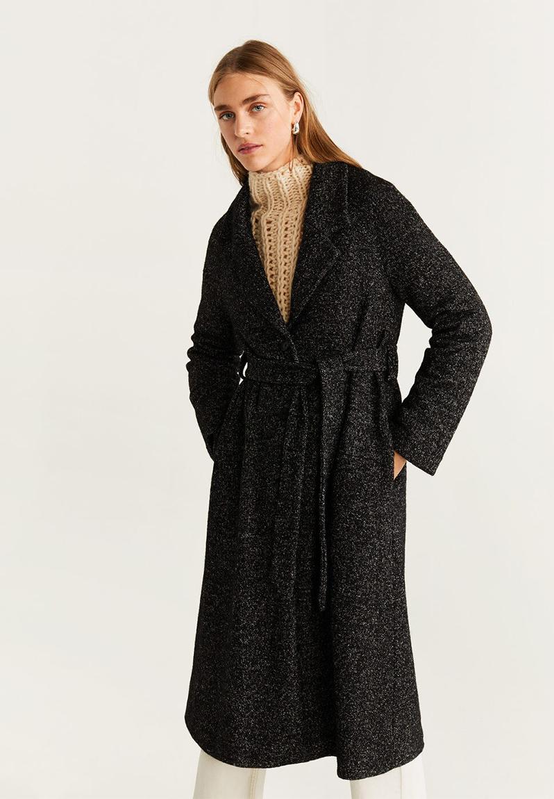 Wrap coat - black1 MANGO Coats | Superbalist.com