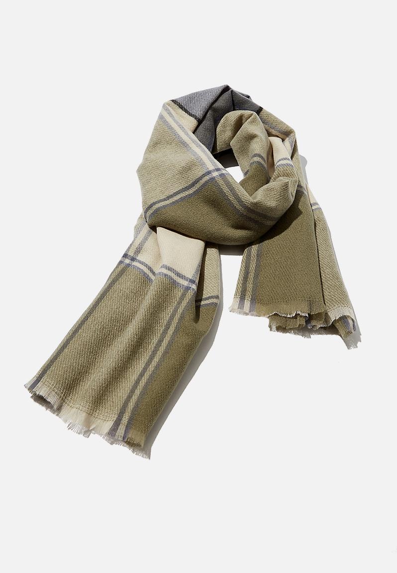 Mya mid weight scarf - khaki check Rubi Scarves | Superbalist.com