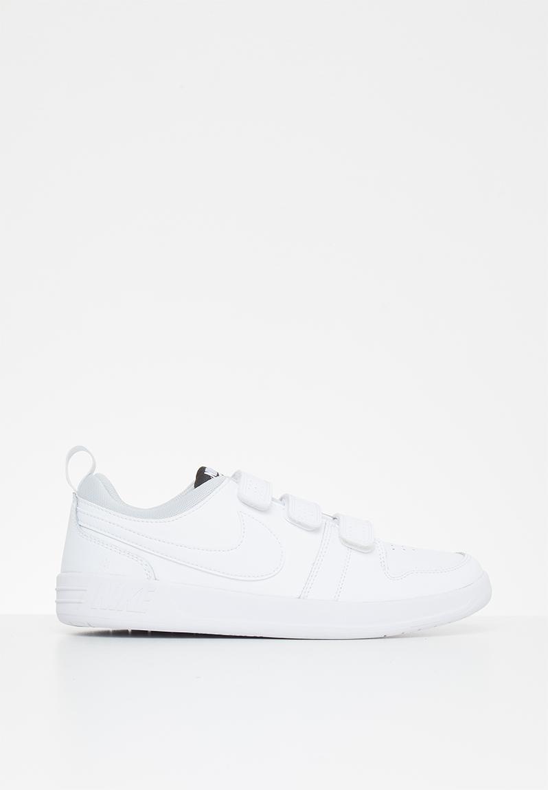 white nike shoes with velcro strap