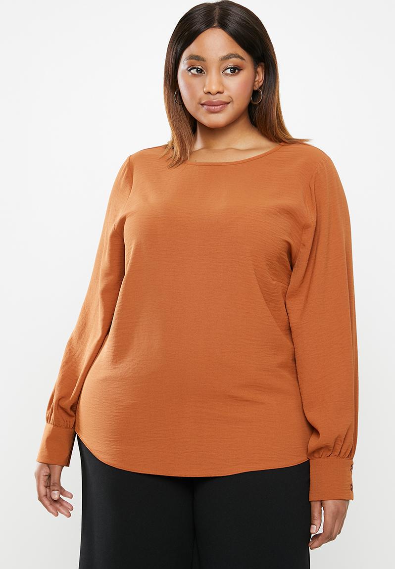 Cuffed shell blouse - rust edit Plus Tops | Superbalist.com