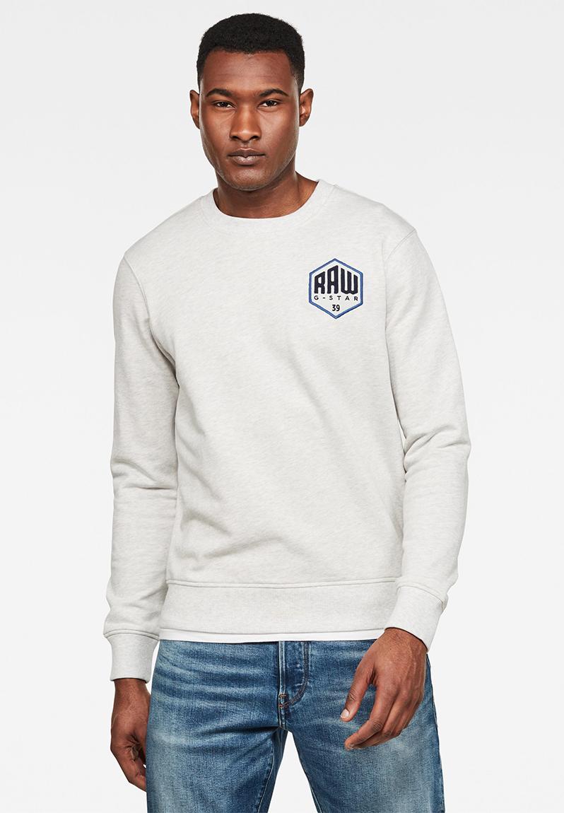 Chest logo sweater - white heather G-Star RAW Hoodies & Sweats ...
