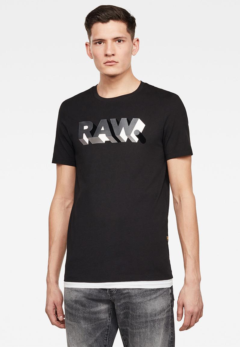 Raw text slim fit short sleeve tee - dark black G-Star RAW T-Shirts ...