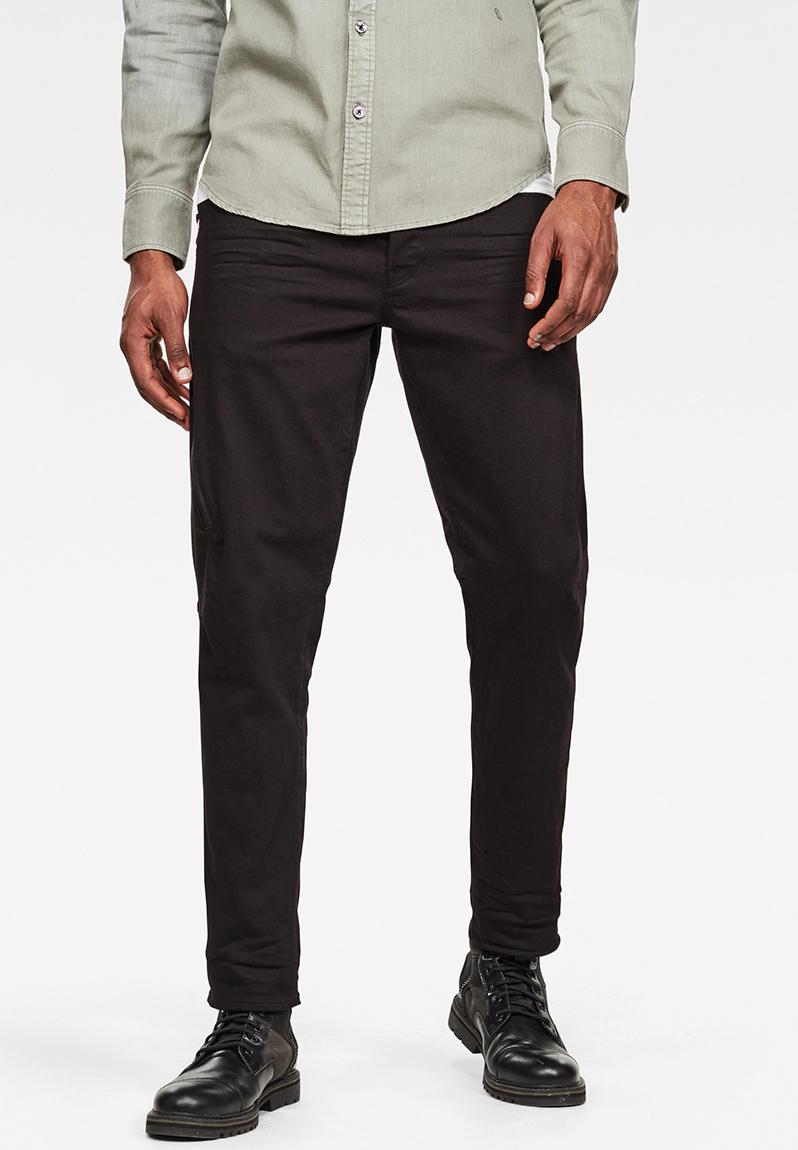 black slim tapered jeans