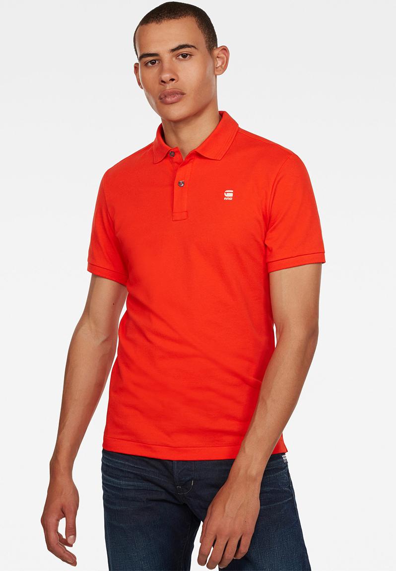 Dunda slim fit short sleeve polo - bright acid orange G-Star RAW T ...