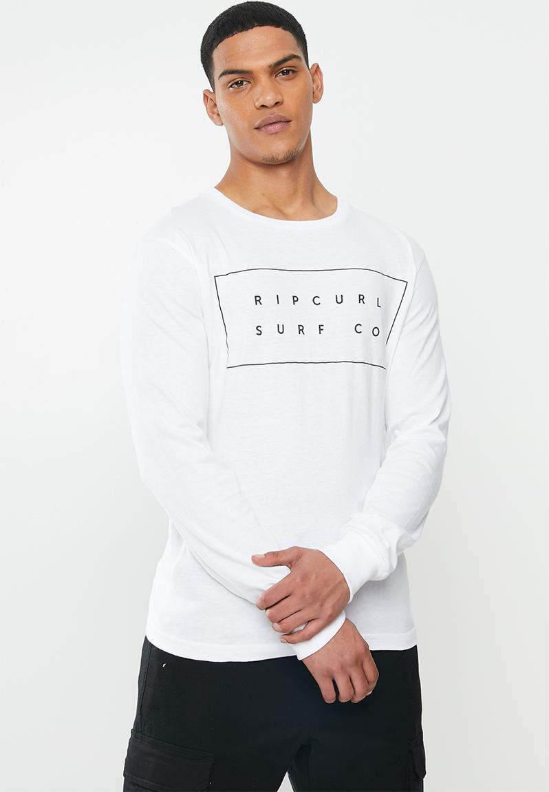 Valley Block Long Sleeve Tee - White Rip Curl T-shirts & Vests 