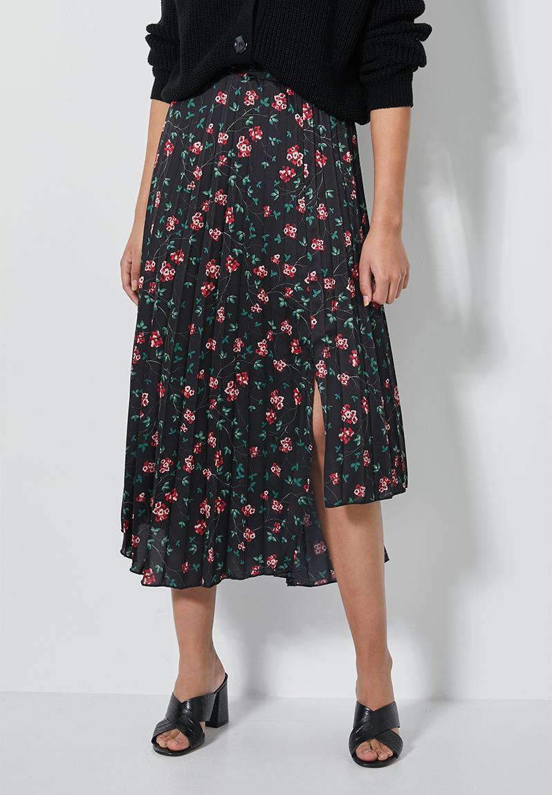 Asym pleated midi skirt- cherry blossom ditsy Superbalist Skirts ...