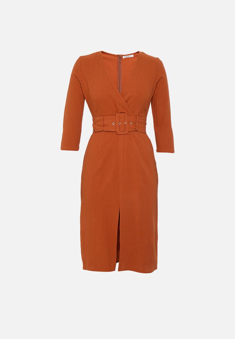 Women's Petite Belted Wrap Dress