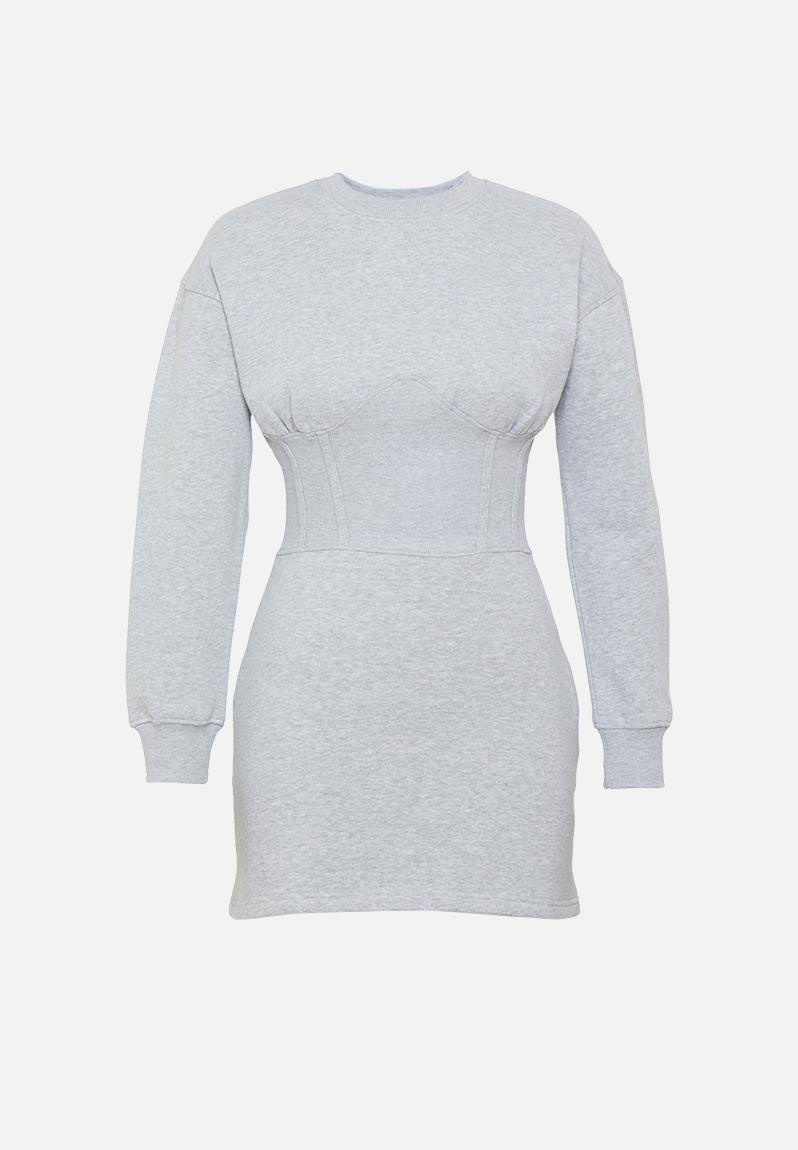 grey corset sweater dress