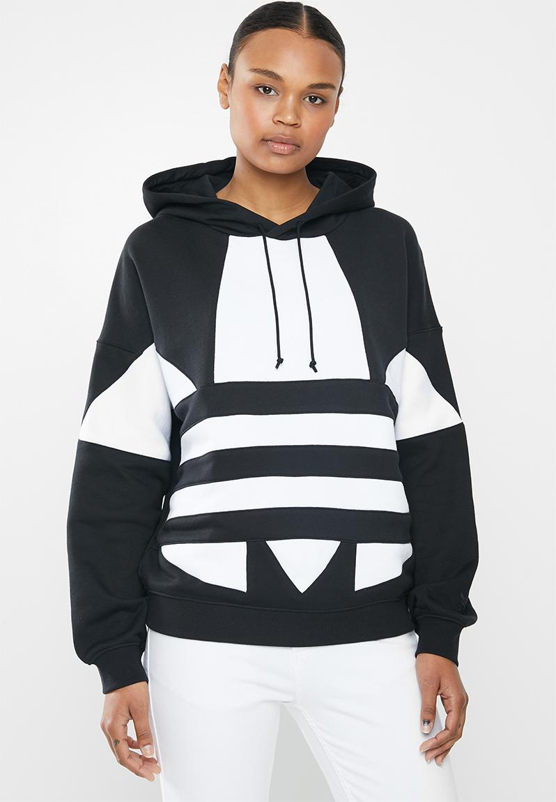 Large logo hoodie - black/white adidas Originals Hoodies, Sweats