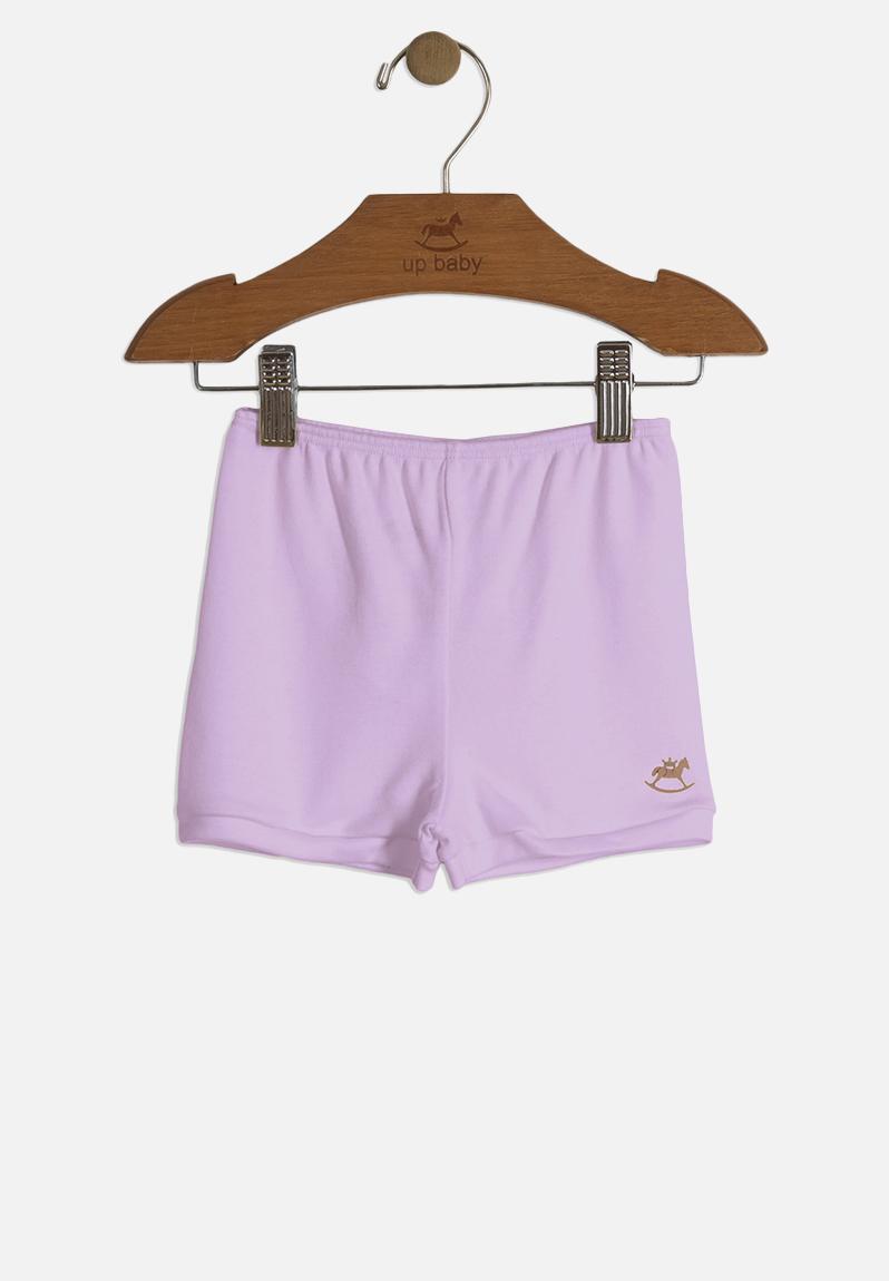 Girls cotton shorts light purple UP Baby Shorts