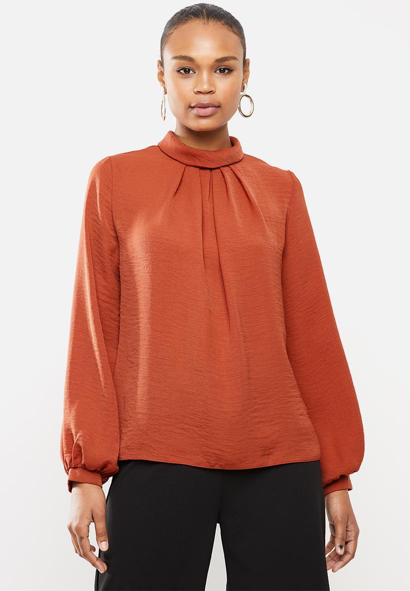 Rolled neck blouse - rust edit Blouses | Superbalist.com