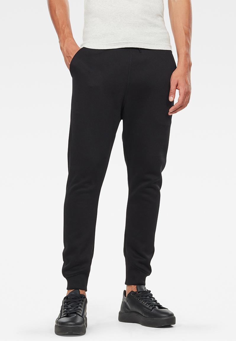 black fitted sweatpants