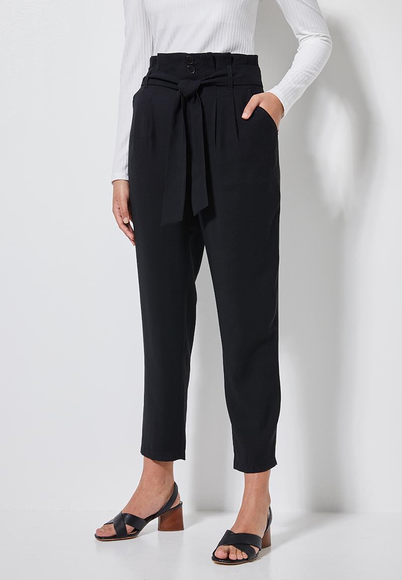 Premium paperbag trousers -black Superbalist Trousers | Superbalist.com