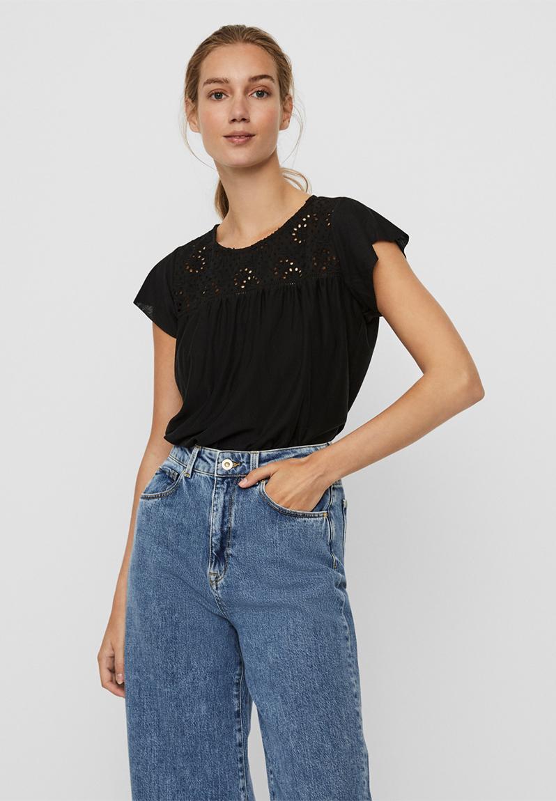 Brielle cap sleeve top - black Vero Moda T-Shirts, Vests & Camis ...