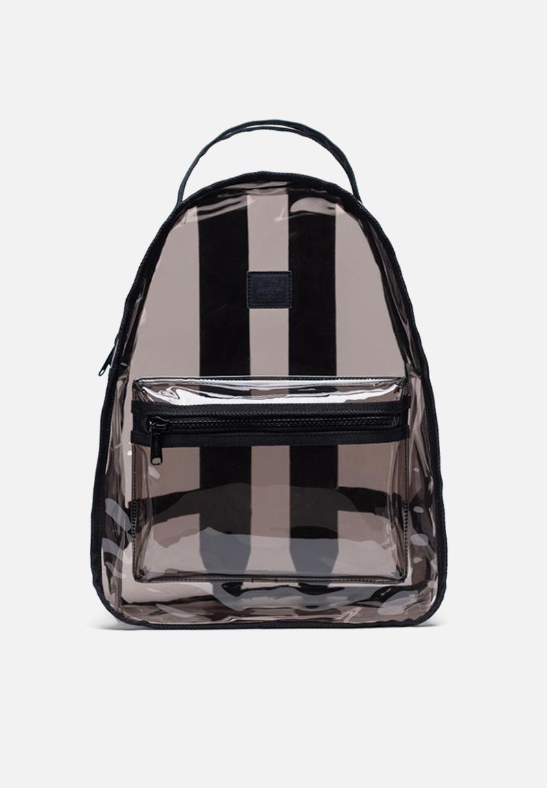 clear black backpack