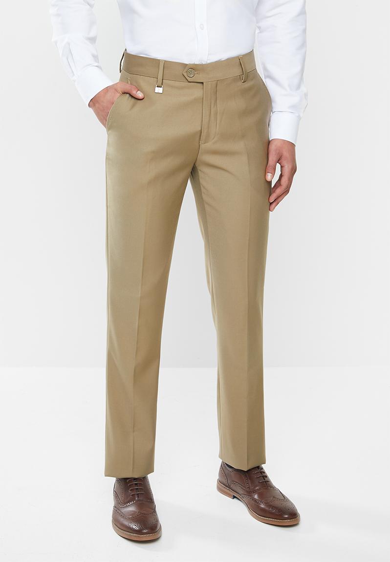 Classic custom fit formal trouser - khaki POLO Formal Pants ...
