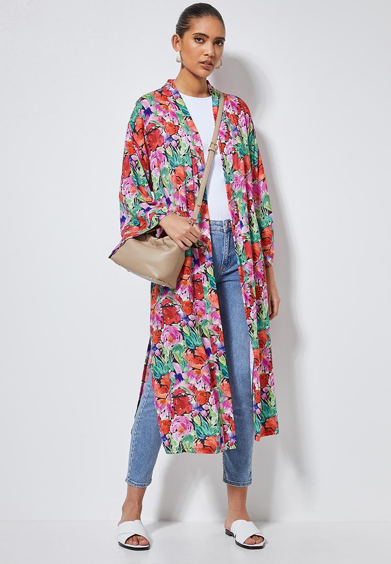 Longer length shacket - bright coloured floral Superbalist Jackets ...