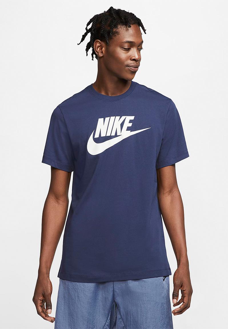 Nsw icon futura short sleeve tee - midnight navy/white Nike T-Shirts ...