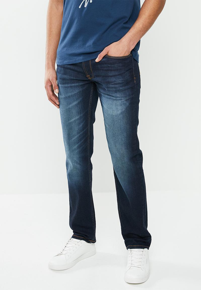 mens guess jeans with triangle