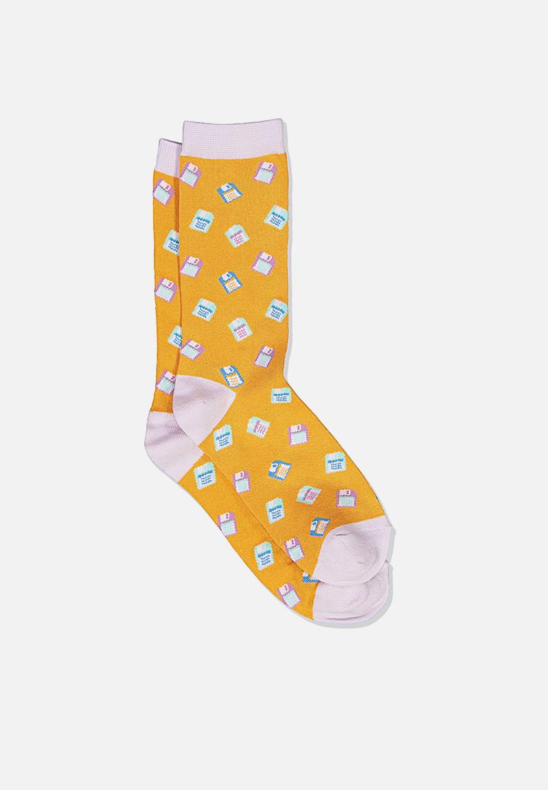 Floppy discs socks - yellow Typo Socks | Superbalist.com