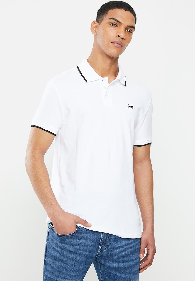 Lee icon polo - white & black Lee T-Shirts & Vests | Superbalist.com