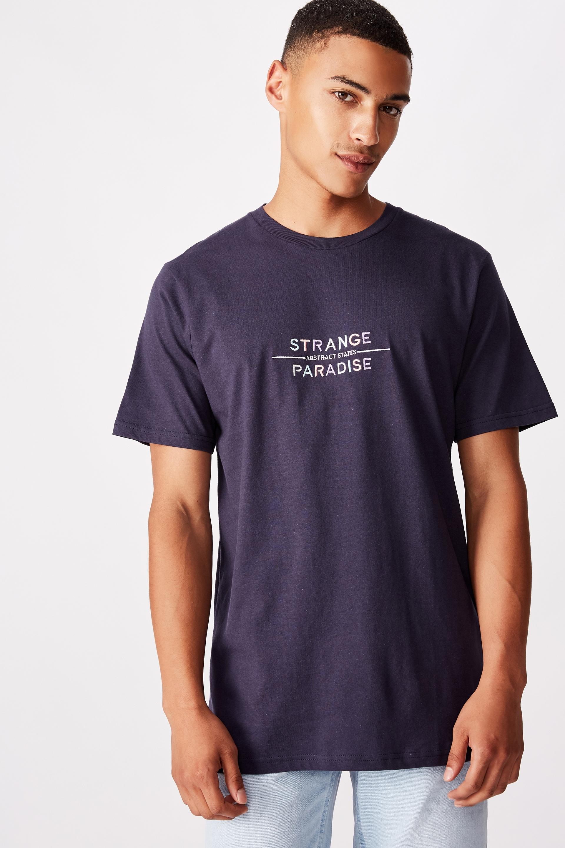 Strange paradise emb tbar text t-shirt - true navy Cotton On T-Shirts ...
