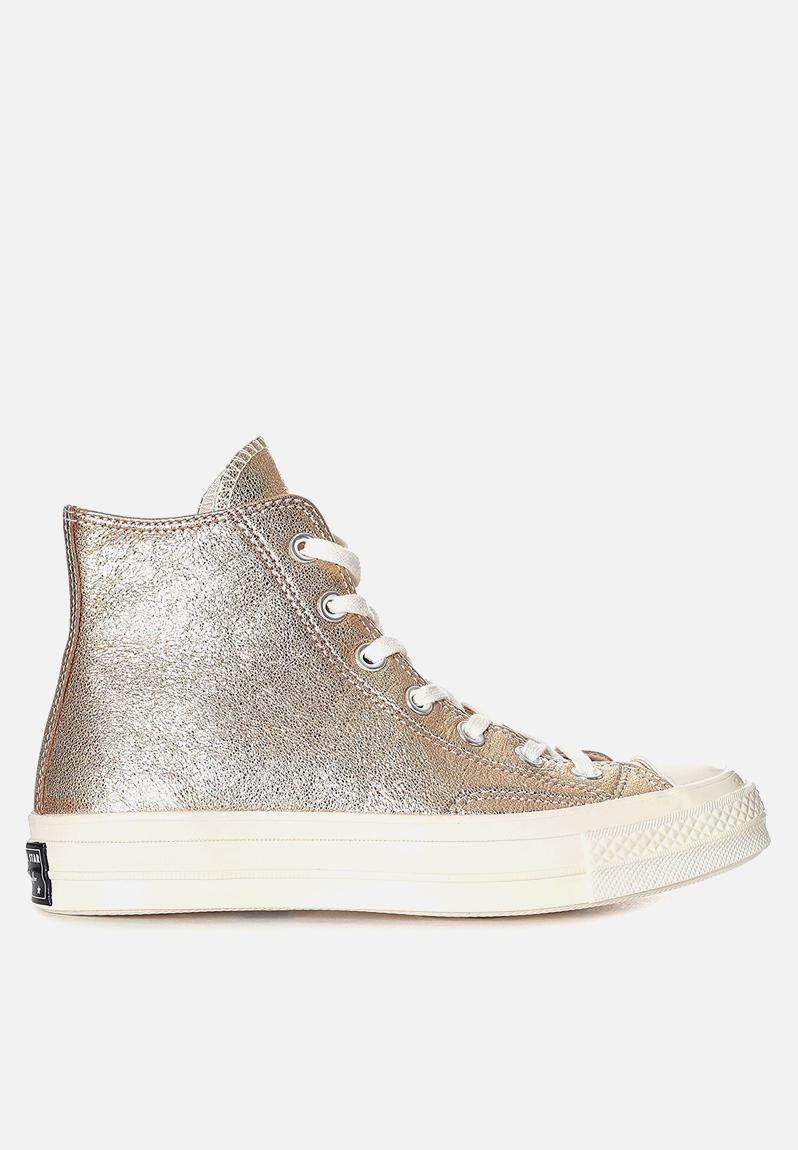 CTAS 1970's heavy metallic leather hi - rose gold Converse Sneakers ...