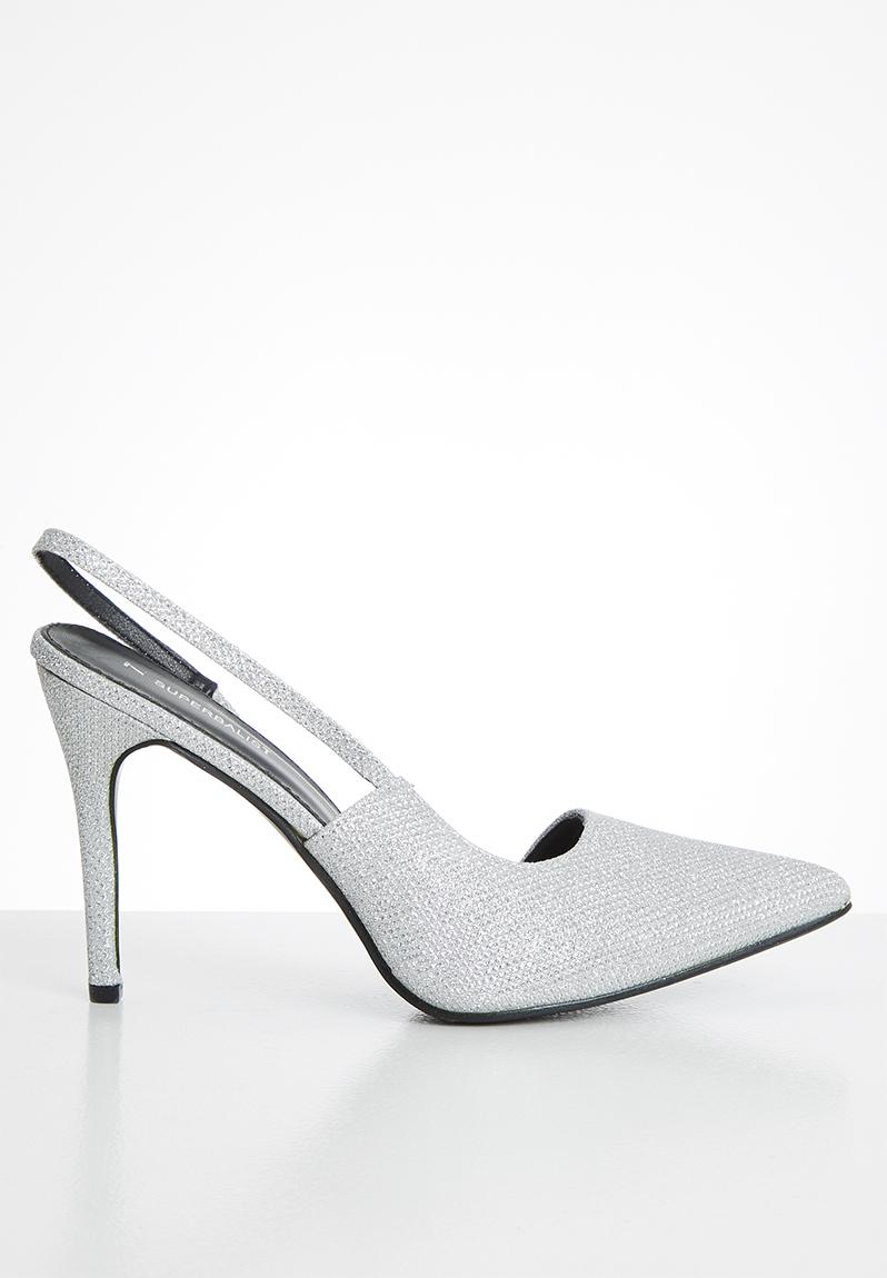 silver slingback heels