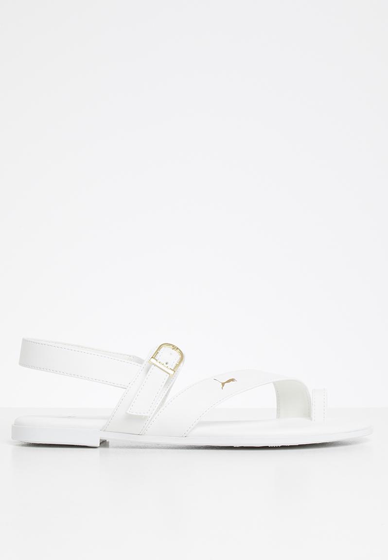 puma white sandals