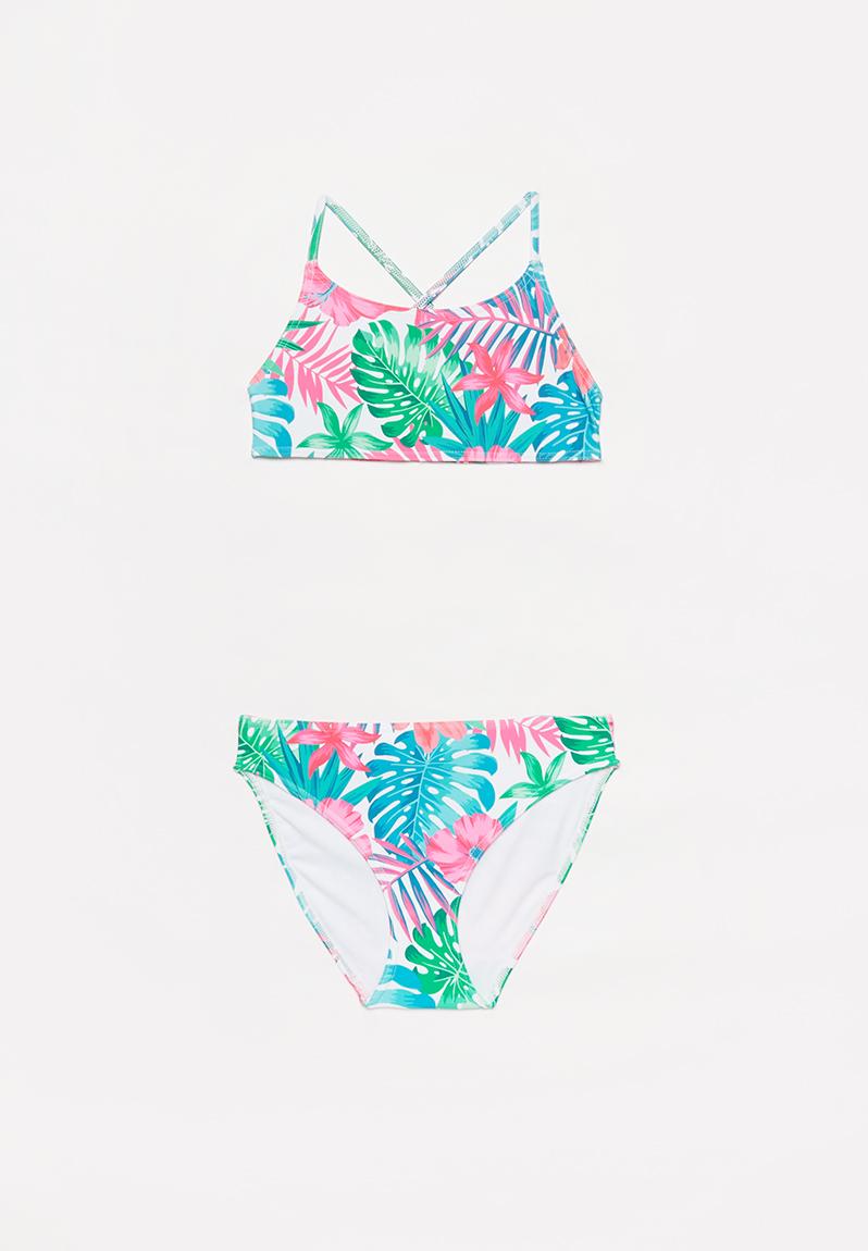 Tropical floral two piece swimsuit - multi Rebel Republic Swimwear ...
