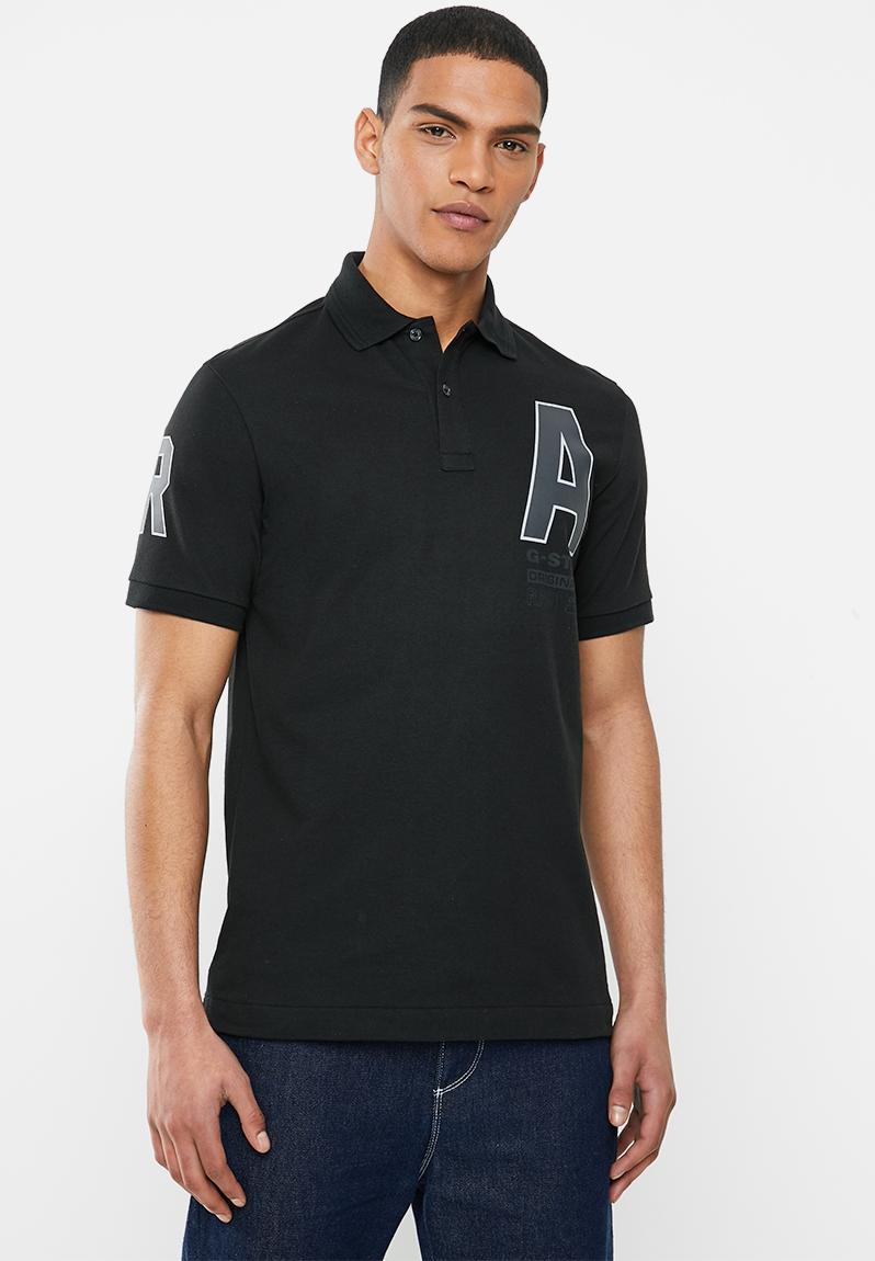 Dunda slim short sleeve polo with raw artwork - black G-Star RAW T ...