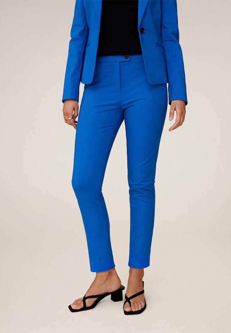 mango blue trousers