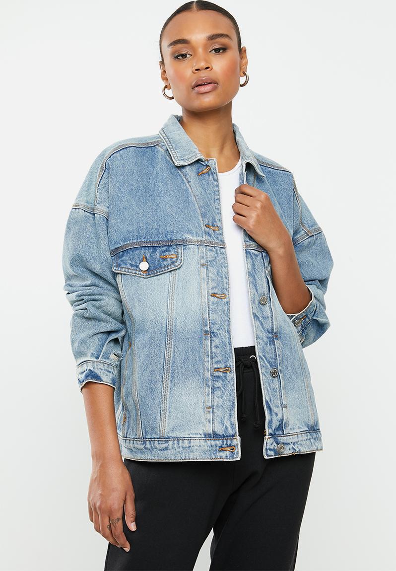 Oversized 90s fit denim jacket co ord - blue Missguided Jackets ...