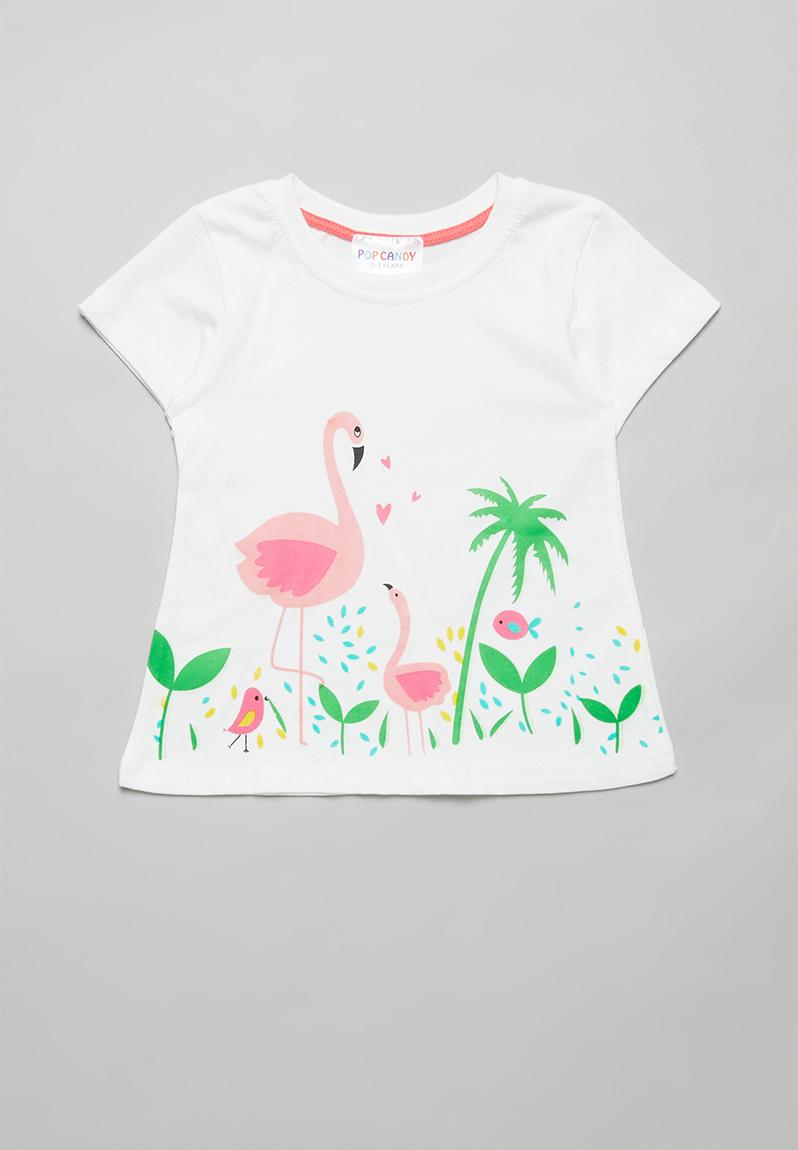 Girls flamingo tee - white POP CANDY Tops | Superbalist.com